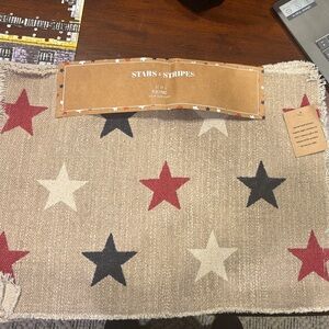 Patriotic set of 4 placemats Red, Blue, and white stars